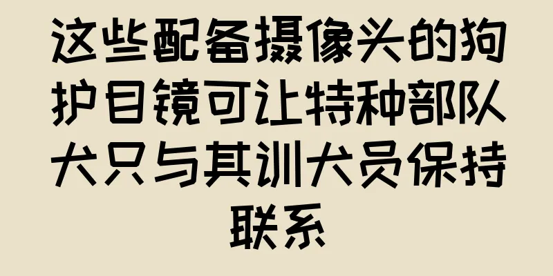 这些配备摄像头的狗护目镜可让特种部队犬只与其训犬员保持联系