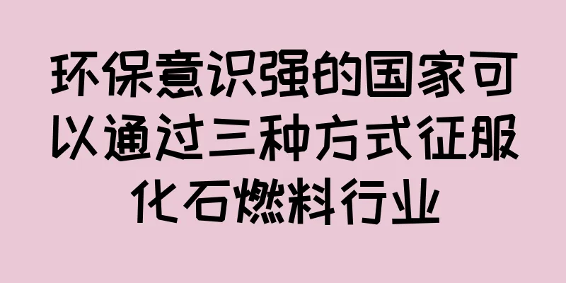 环保意识强的国家可以通过三种方式征服化石燃料行业