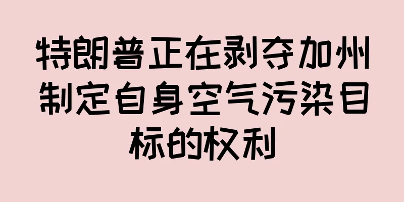 特朗普正在剥夺加州制定自身空气污染目标的权利