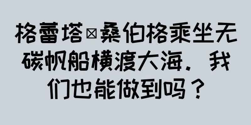格蕾塔·桑伯格乘坐无碳帆船横渡大海。我们也能做到吗？
