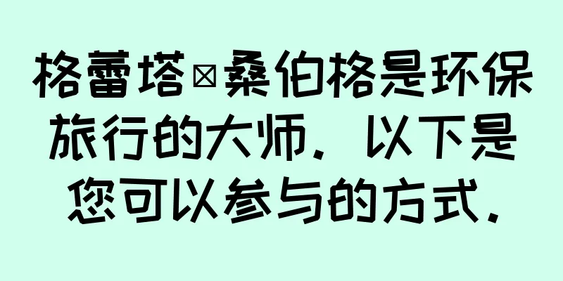 格蕾塔·桑伯格是环保旅行的大师。以下是您可以参与的方式。