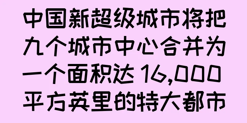 中国新超级城市将把九个城市中心合并为一个面积达 16,000 平方英里的特大都市