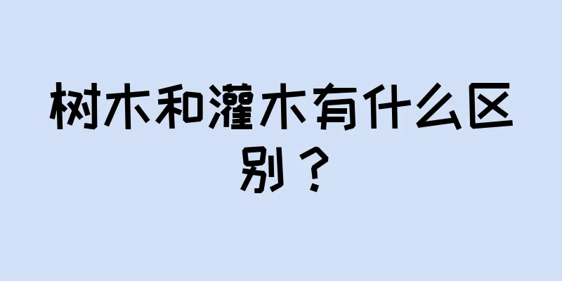 树木和灌木有什么区别？