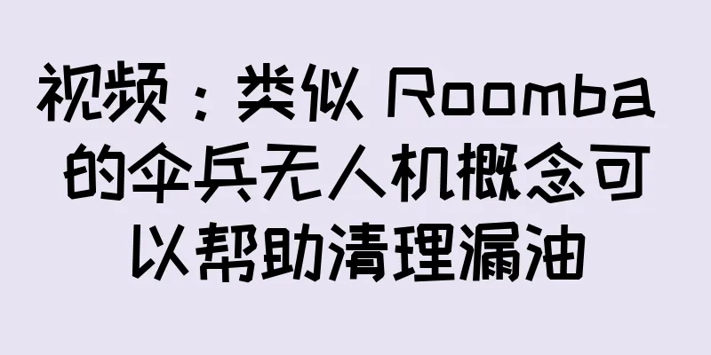 视频：类似 Roomba 的伞兵无人机概念可以帮助清理漏油