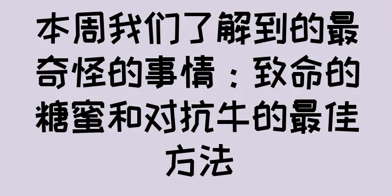 本周我们了解到的最奇怪的事情：致命的糖蜜和对抗牛的最佳方法