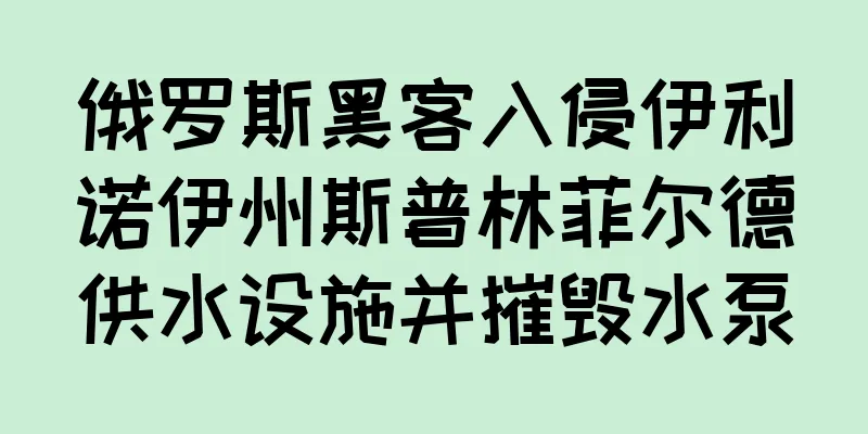 俄罗斯黑客入侵伊利诺伊州斯普林菲尔德供水设施并摧毁水泵