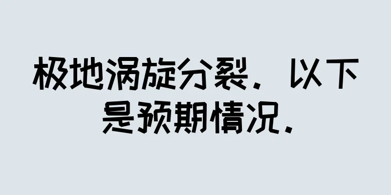 极地涡旋分裂。以下是预期情况。