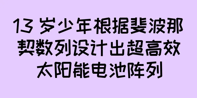 13 岁少年根据斐波那契数列设计出超高效太阳能电池阵列