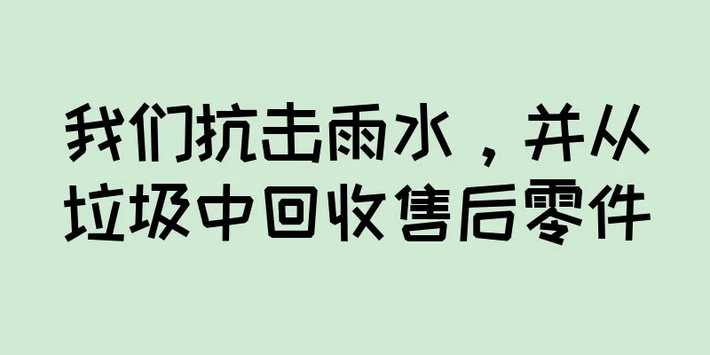 我们抗击雨水，并从垃圾中回收售后零件