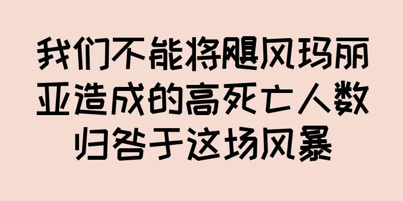 我们不能将飓风玛丽亚造成的高死亡人数归咎于这场风暴