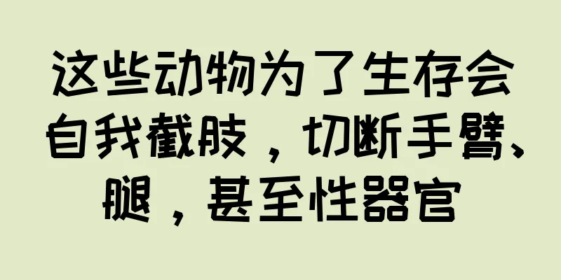 这些动物为了生存会自我截肢，切断手臂、腿，甚至性器官