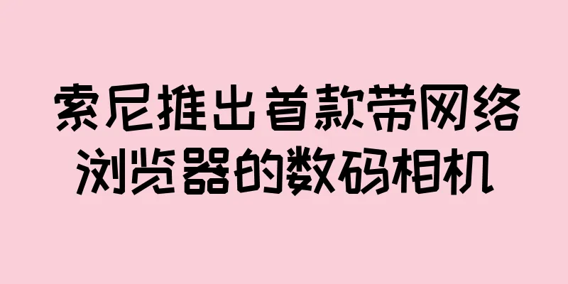 索尼推出首款带网络浏览器的数码相机
