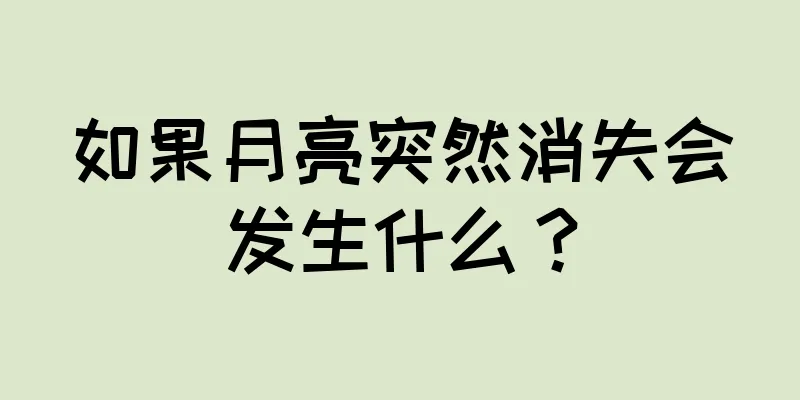 如果月亮突然消失会发生什么？