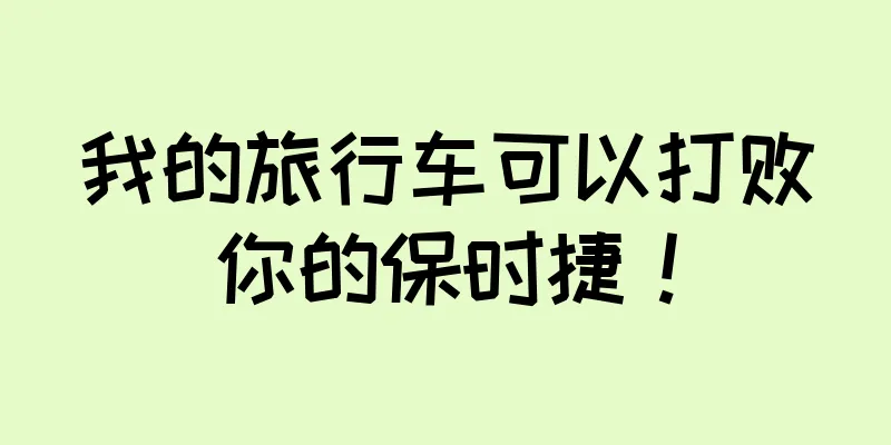 我的旅行车可以打败你的保时捷！