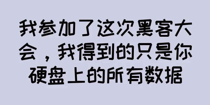 我参加了这次黑客大会，我得到的只是你硬盘上的所有数据