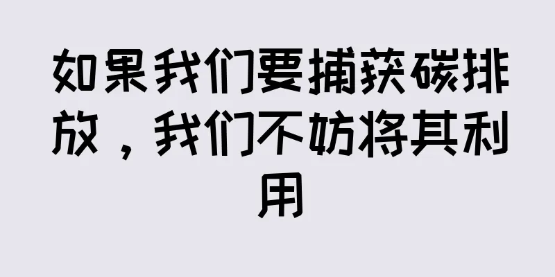 如果我们要捕获碳排放，我们不妨将其利用