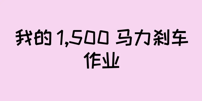 我的 1,500 马力刹车作业