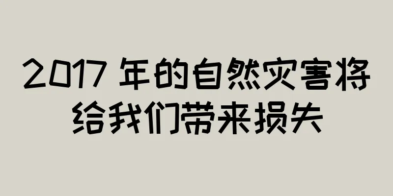 2017 年的自然灾害将给我们带来损失