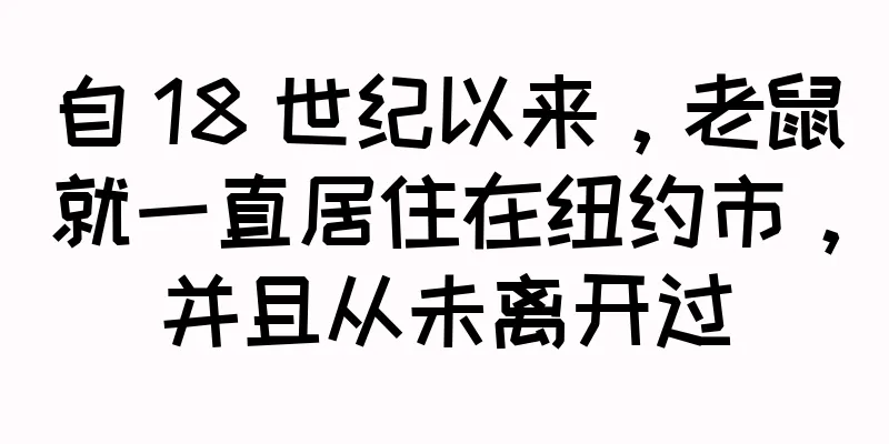 自 18 世纪以来，老鼠就一直居住在纽约市，并且从未离开过