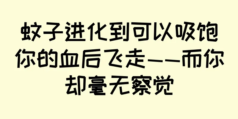 蚊子进化到可以吸饱你的血后飞走——而你却毫无察觉