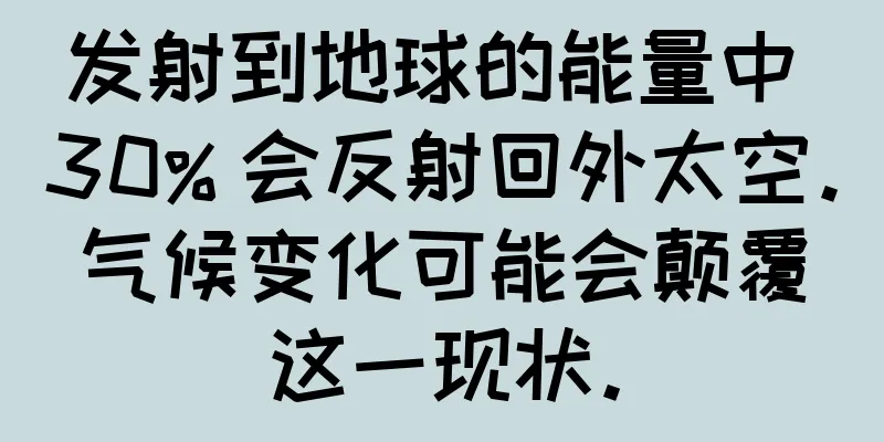 发射到地球的能量中 30% 会反射回外太空。气候变化可能会颠覆这一现状。