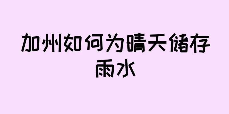加州如何为晴天储存雨水