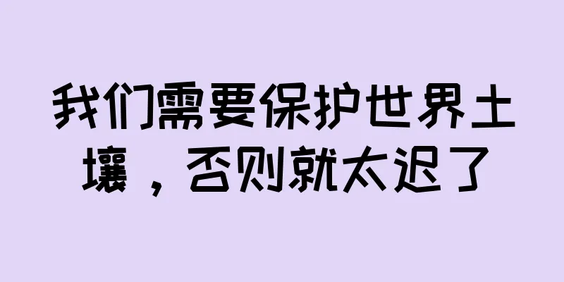 我们需要保护世界土壤，否则就太迟了