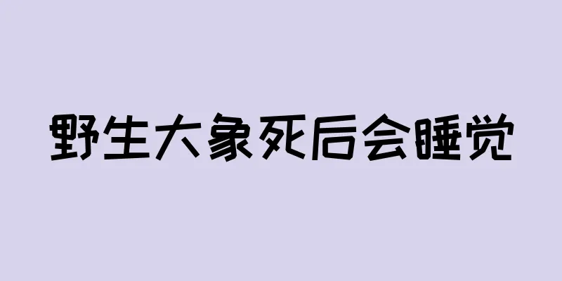 野生大象死后会睡觉