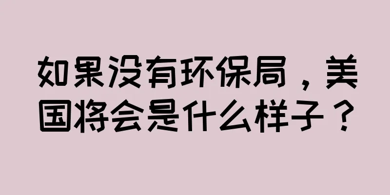 如果没有环保局，美国将会是什么样子？