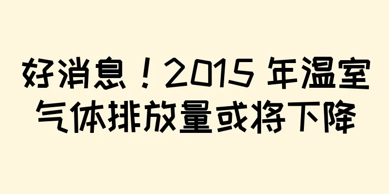 好消息！2015 年温室气体排放量或将下降