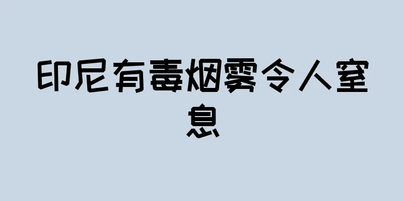 印尼有毒烟雾令人窒息