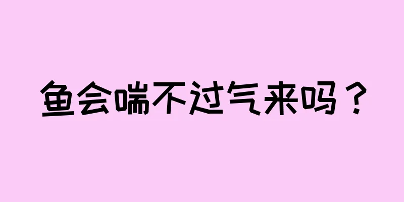 鱼会喘不过气来吗？