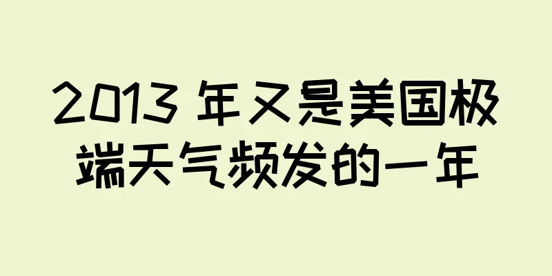 2013 年又是美国极端天气频发的一年