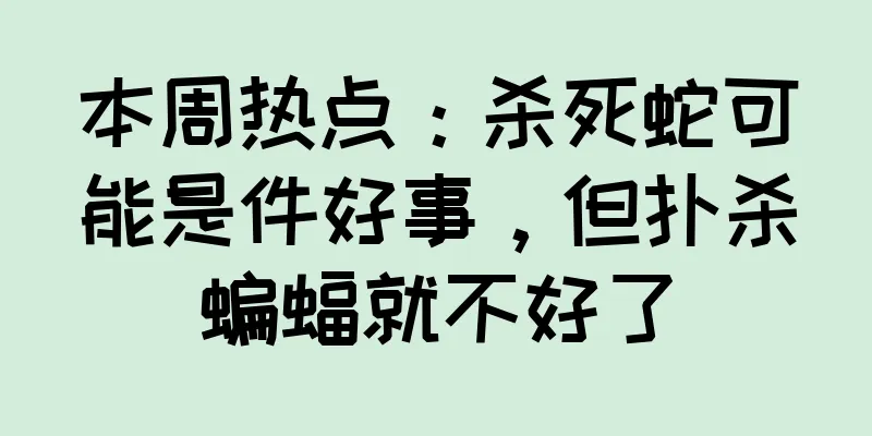本周热点：杀死蛇可能是件好事，但扑杀蝙蝠就不好了