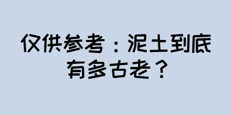 仅供参考：泥土到底有多古老？