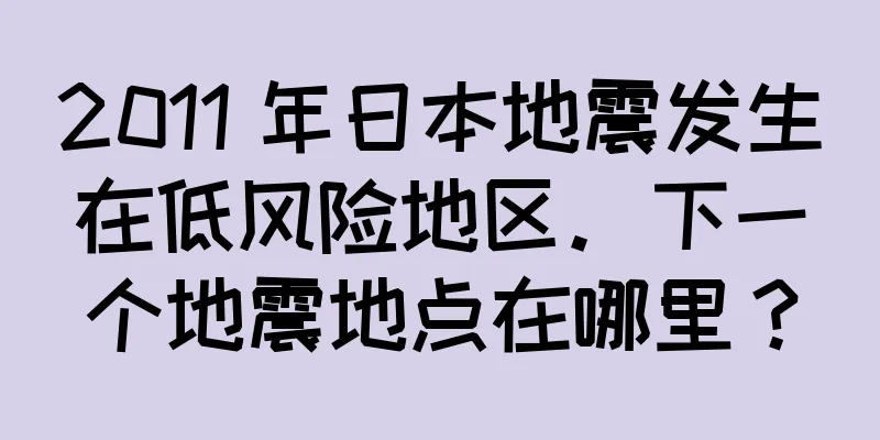 2011 年日本地震发生在低风险地区。下一个地震地点在哪里？