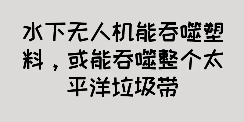 水下无人机能吞噬塑料，或能吞噬整个太平洋垃圾带