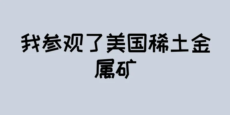 我参观了美国稀土金属矿
