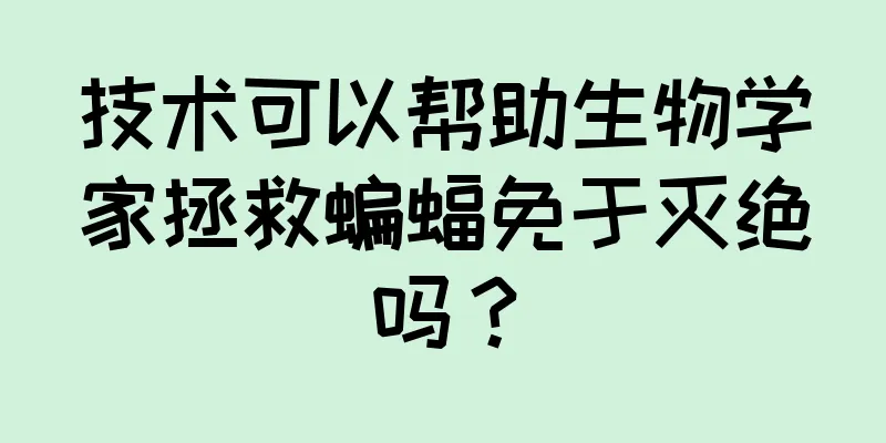 技术可以帮助生物学家拯救蝙蝠免于灭绝吗？