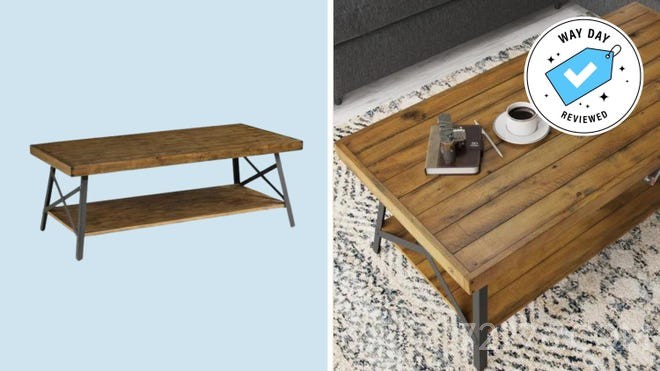 这款备受好评的实木咖啡桌可为您的生活区增添质朴魅力。